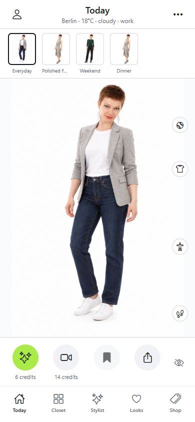 FashionTakt: App-Kopf und gespeicherte Looks